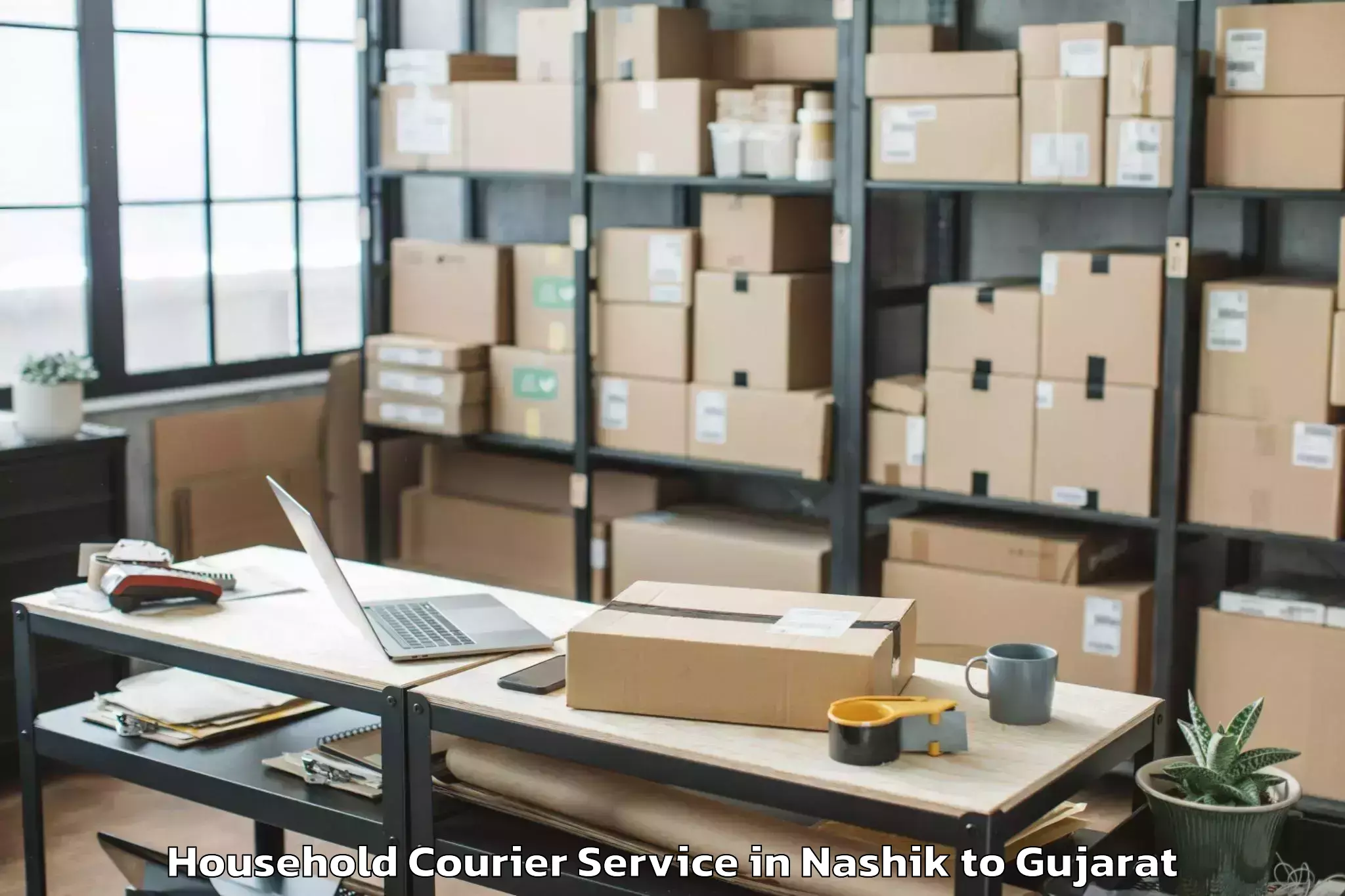 Reliable Nashik to Childrens University Gandhinag Household Courier